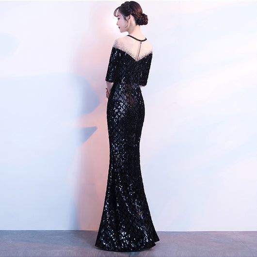 Vestido de Noche Elegante Host Catwalk Rombo Temperamento - Image 6