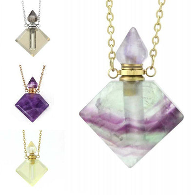Botella de Perfume de Cristal Diamante - Colgante Aromaterapeuta Portátil