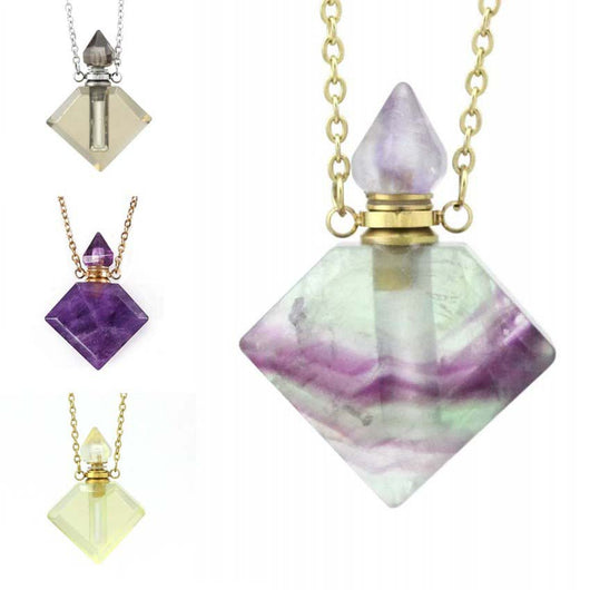 Botella de Perfume de Cristal Diamante - Colgante Aromaterapeuta Portátil