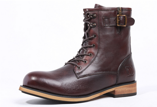 Botas Martin de Cuero Retro Británico con Punta Redonda para Hombre - Image 11