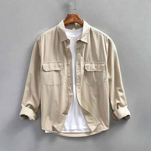 Camisa Casual Oversize de Manga Larga para Hombre - Estilo Minimalista - Image 4