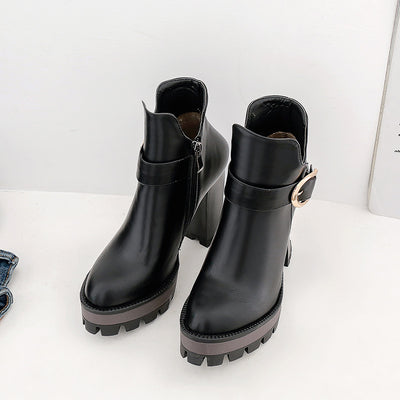 Botas Cortas Impermeables con Plataforma y Tacón Alto para Mujer - Image 17