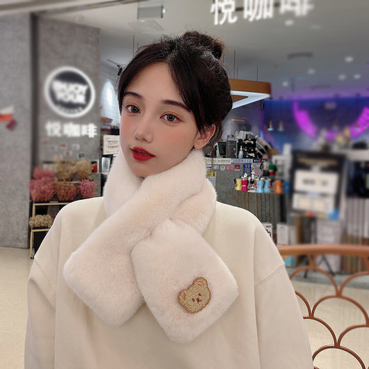 Bufanda Térmica Estilo Coreano con Oso Peluche - Versátil para Invierno - Image 16