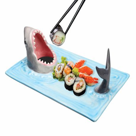 Plato de Cerámica Tiburón Tendencia Viral para Sushi y Dumplings - Image 2