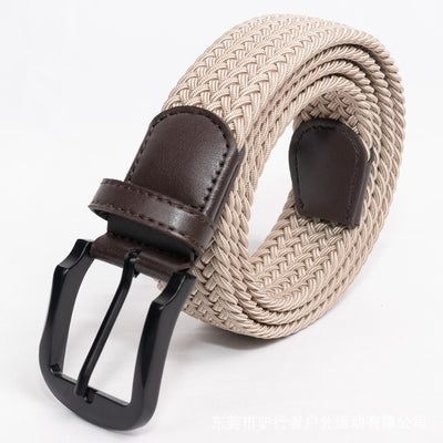 Cinturón Elástico Trenzado Negro Puro sin Agujeros para Hombre - Image 15