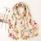 Pañuelo Largo Protector Solar Estilo Retro con Lentejuelas y Flores de Arroz