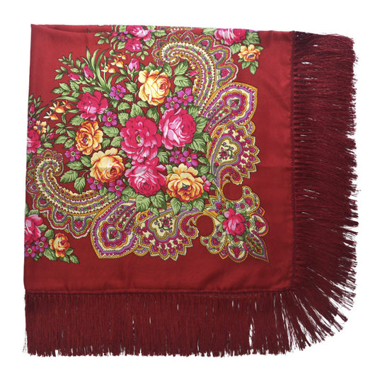 Pañuelo Floral Retro con Flecos para Mujer - Image 35