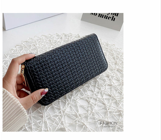Cartera Clutch de Cuero con Patrón Geométrico - Bolso Minimalista para Mujer - Image 7