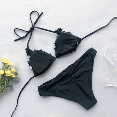 Bikini Triangular Floral Cosido - Estilo Europa Tendencia - Image 15