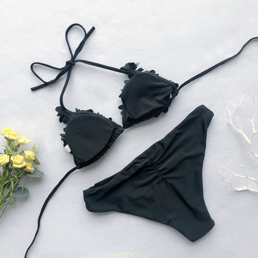 Bikini Triangular Floral Cosido - Estilo Europa Tendencia - Image 15
