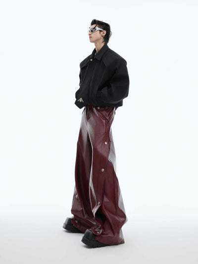 Pantalón Rojo Mate Plisado Ancho Deconstruido - Image 7
