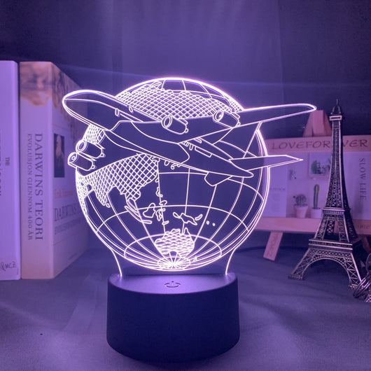 Lámpara 3D Holográfica Avión Personalizada - Luz Nocturna LED para Niños - Image 13