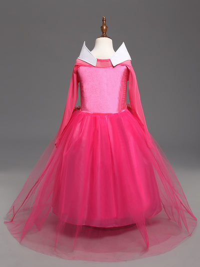 Vestido Princesa Niña Elegante Color Sólido - Image 14