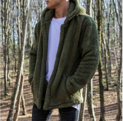 Chaqueta Hoodie Polar Cálida para Hombre - Diseño Liso Versátil - Image 6
