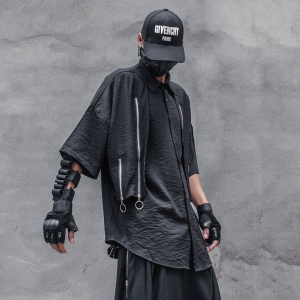 Camisa Suelta con Cierre Diseño Dark Character para Hombre