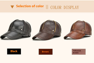 Gorro de Cuero para Hombre con Protección Auditiva - Invierno Acolchado - Image 26