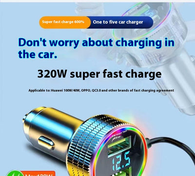 Cargador Rápido para Auto con Luz LED y Cable 3 en 1 - Image 10