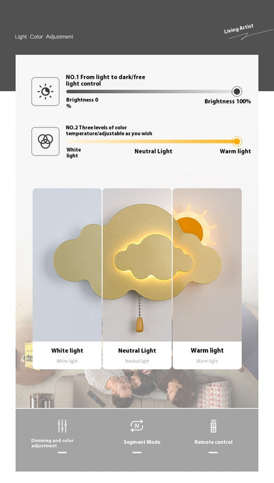 Lámpara de Pared Minimalista Nube Creativa para Dormitorio - Image 16