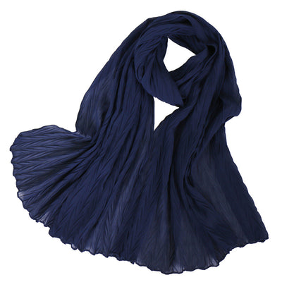 Pañuelo Femenino de Algodón Arrugado en Colores Sólidos - Image 21