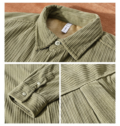 Camisa Acolchada de Terciopelo para Hombre - Suéter Holgado y Cálido - Image 15