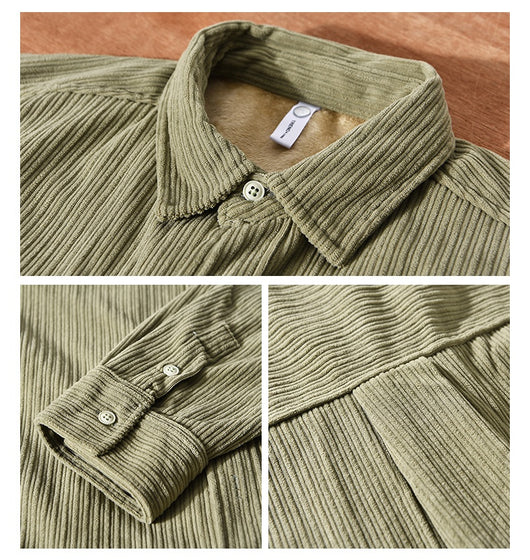 Camisa Acolchada de Terciopelo para Hombre - Suéter Holgado y Cálido - Image 15