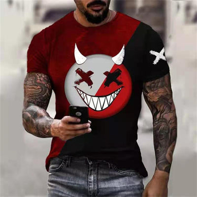 Playera Casual Hip-hop para Hombre con Estampa Smiley - Image 8