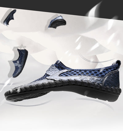 Zapatos de Cuero Hueco con Malla para Hombre - Image 11