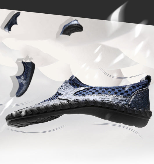 Zapatos de Cuero Hueco con Malla para Hombre - Image 11