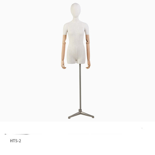 Maniquí de Escote Femenino en Fibra de Vidrio con Manos de Madera - Image 3