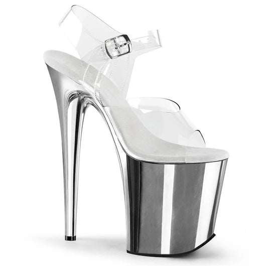 Sandalias de Tacón Alto 20cm con Plataforma Transparente en Cuero - Image 3