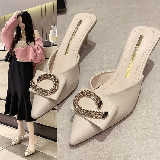 Sandalias Stiletto Puntiagudas con Strass para Mujer - Image 13
