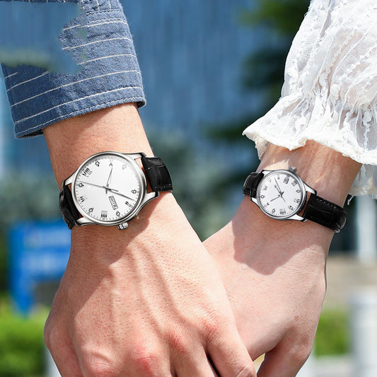Reloj Mecánico Unisex Resistente al Agua con Cristales Incrustados