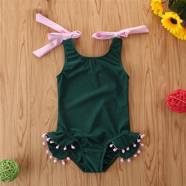 Traje de Baño para Niña con Diseño a Juego de Colores