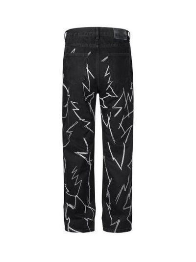 Jeans Rectos con Bordado de Rayo - Estilo High Street Europeo y Americano - Image 13