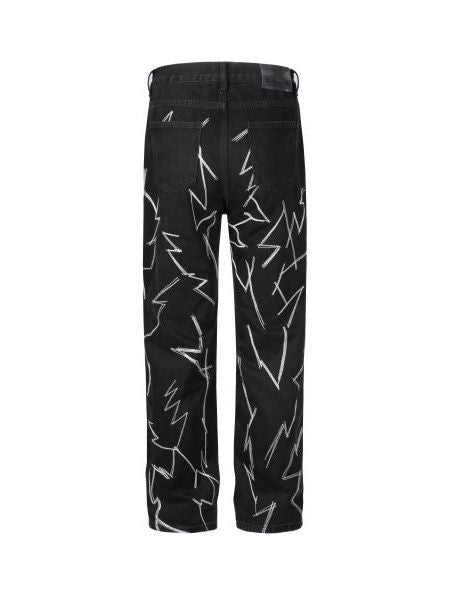 Jeans Rectos con Bordado de Rayo - Estilo High Street Europeo y Americano - Image 13