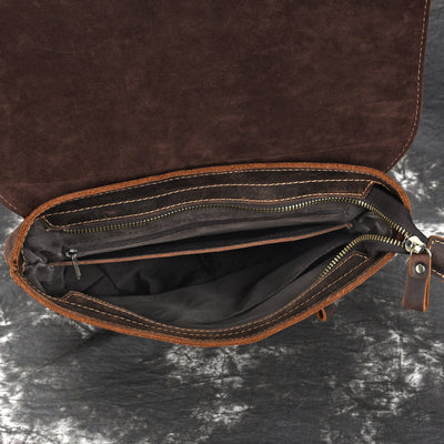 Bolsa de Viaje de Cuero Genuino Estilo Retro - Gran Capacidad - Image 10