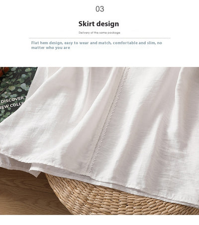 Blusa Suelta de Algodón y Lino con Escote V y Manga Corta para Mujer - Image 15