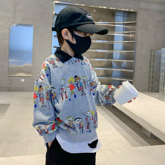 Camisa Infantil Coreana con Cuello Solapa - Manga Larga para Niño - Image 2