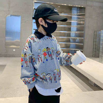Camisa Infantil Coreana con Cuello Solapa - Manga Larga para Niño - Image 2