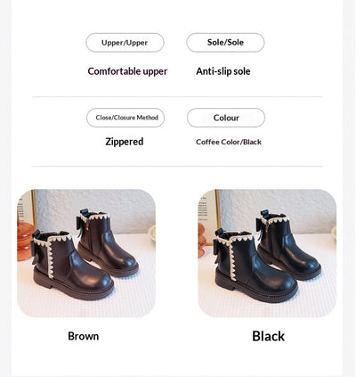 Botas de Cuero para Niñas con Forro de Terciopelo y Suela Flexible - Image 11