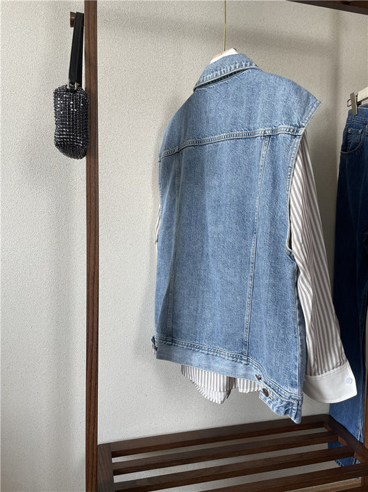 Chaleco Denim Suelto sin Mangas para Mujer - Image 26