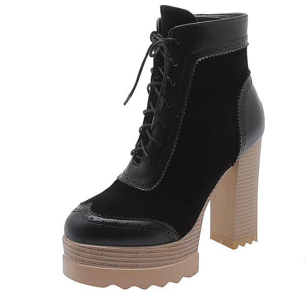 Botas Cortas Impermeables de Plataforma y Tacón Ultra Alto para Mujer