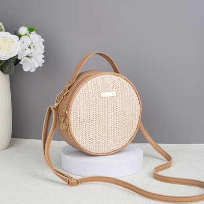 Bolsa de Paja Tejida Redonda para Mujer – Diseño Minimalista y Elegante - Image 2