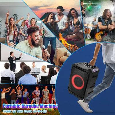Parlante Portátil Inalámbrico para Fiestas con Luces LED, 2 Micrófonos y Control Remoto - Image 8