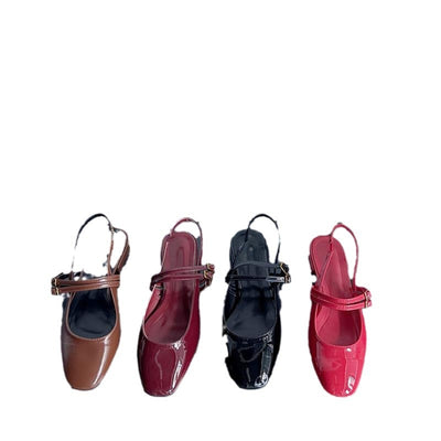 Sandalias Tipo Mocasín con Hebilla y Punta Cuadrada para Mujer - Image 5