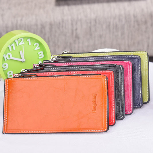 Cartera Portacédulas de Cuero Oil Wax para Mujer