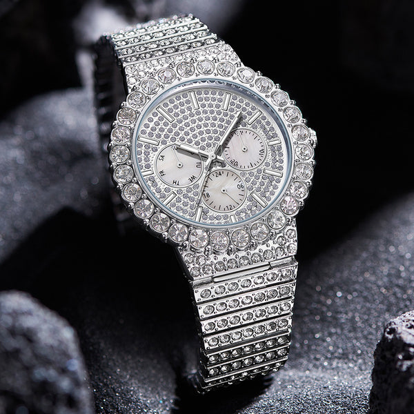 Reloj Hip Hop Urbano con Correa de Acero y Hebilla Mariposa