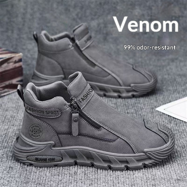 Zapatos de Trabajo Antideslizantes para Hombre con Cierre de Cremallera