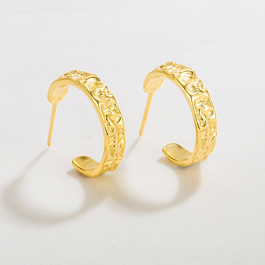 Aretes de Plata Pura Diseño C Minimalista - Elegancia Atemporal - Image 3