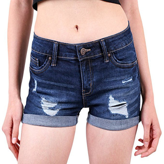 Shorts Denim Ajustados Cintura Alta con Stretch - Image 12